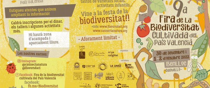 Benlloc acullirà la 9a Fira de la Biodiversitat Cultivada del País Valencià juntament amb la 6a edició del Fòrum de la Nova Ruralitat