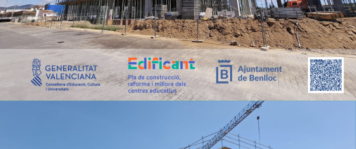 Les obres del futur col·legi de Benlloc continuen avançant a molt bon ritme. 🏗️👏